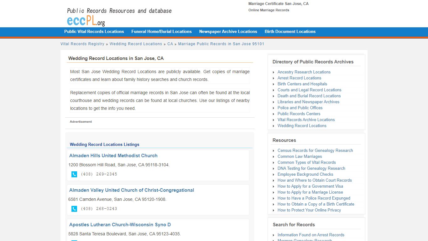 Marriage Certificate San Jose, CA - Online Marriage Records - EccPL.org